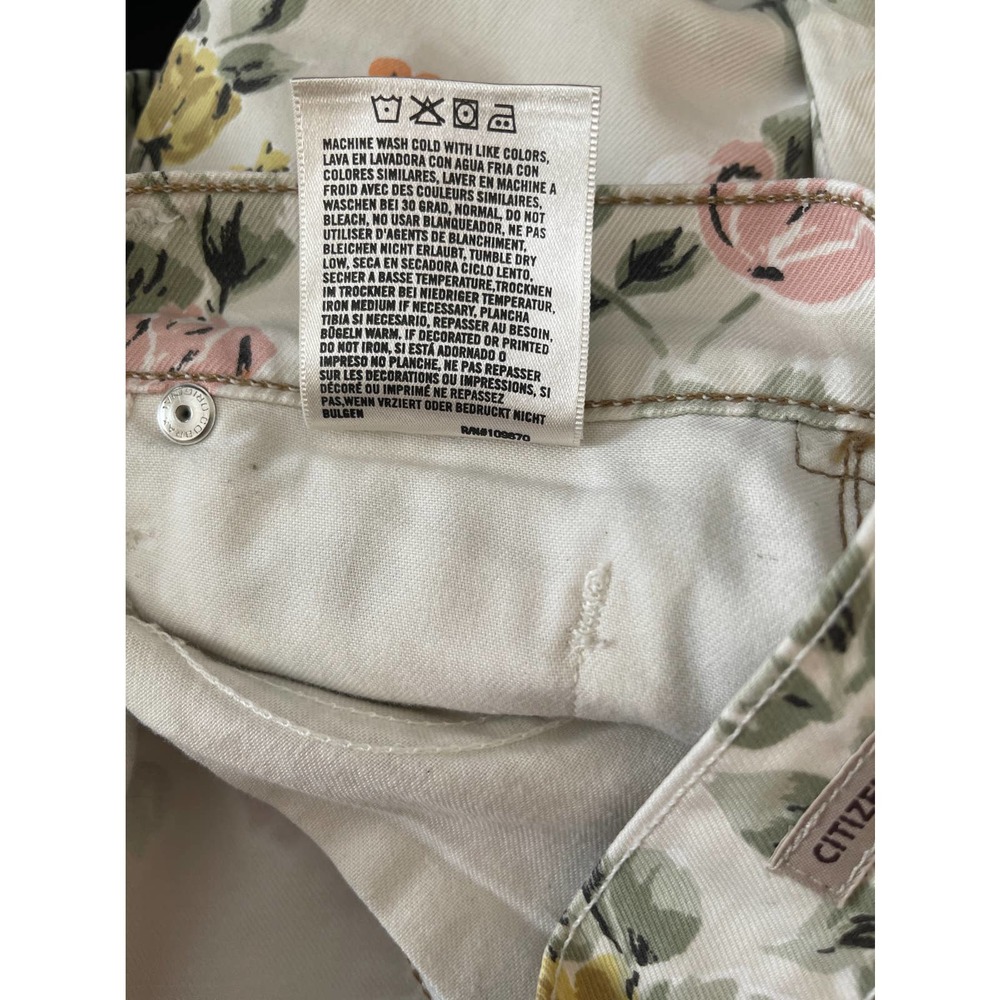 Citizens of Humanity Mandy High Waist Slim Roll Up Floral Jeans - Picture 6 of 7